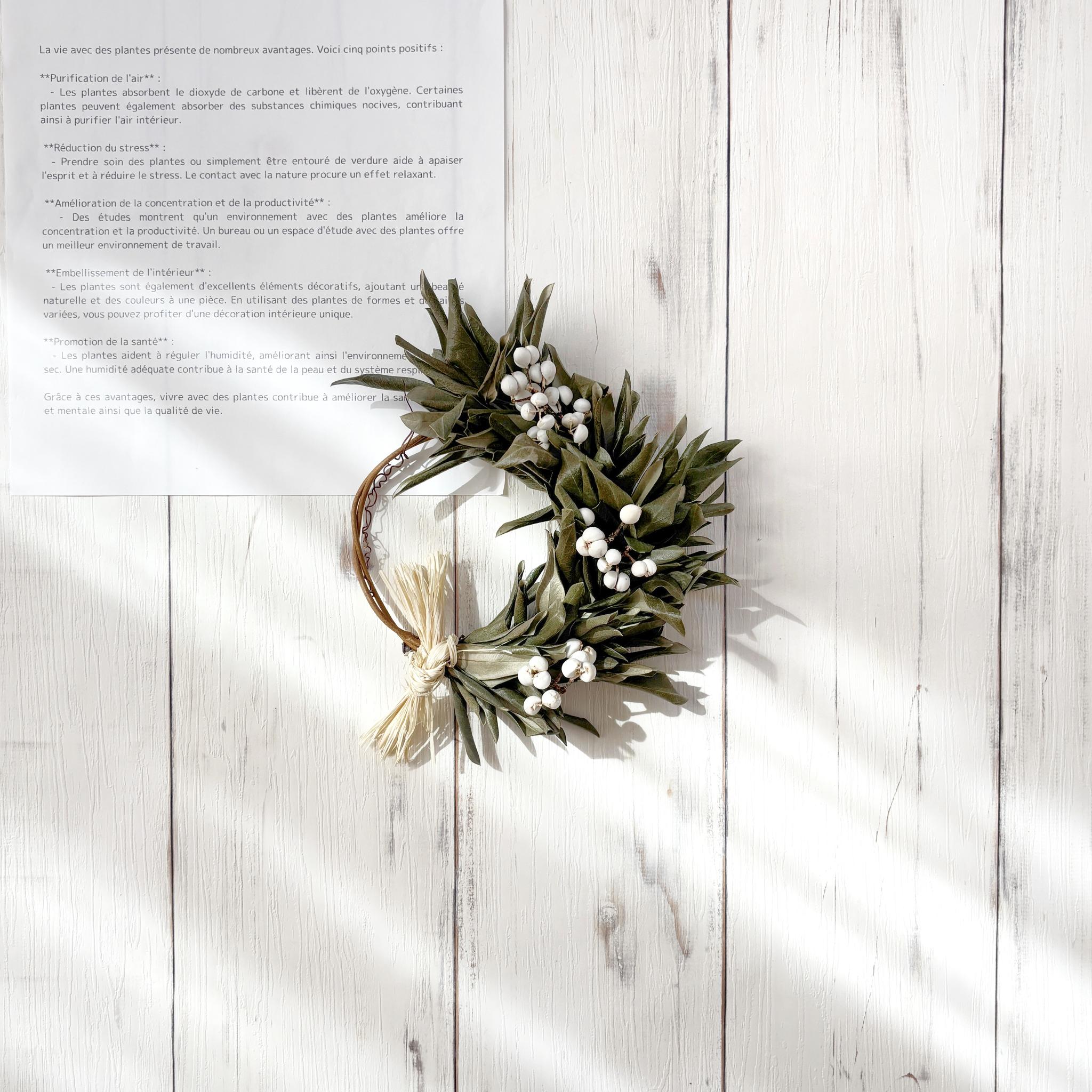 小さめオリーブのおしゃれなナチュラルリース｜ドライフラワーで長くかざれます◎｜母の日にも1枚目の画像